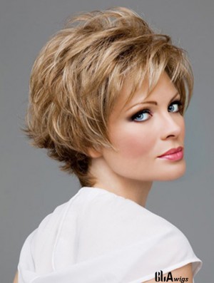 Lace Front Wavy Layered Short 8 inch Online Human Hair Wigs