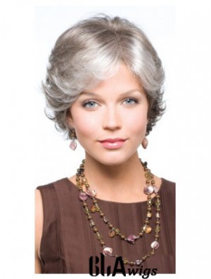 Synthetic Fabulous Short Wavy Grey Wigs