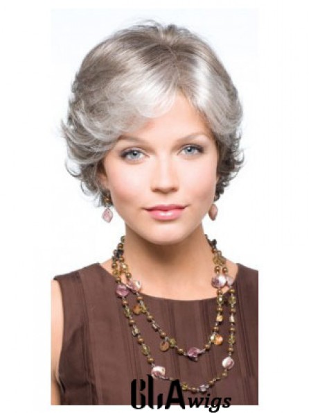 Synthetic Fabulous Short Wavy Grey Wigs