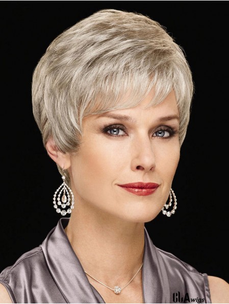 Perfect Short Wavy 6 inch Synthetic Grey Wigs
