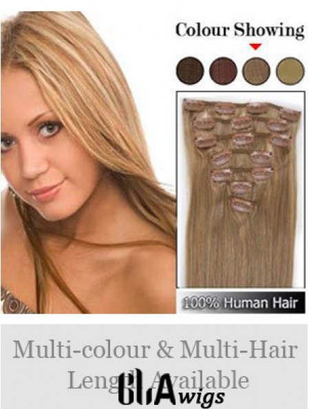 Soft Blonde Straight Remy Human Hair Clip In Hair Extensions