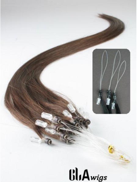 No-Fuss Brown Straight Micro Loop Ring Hair Extensions