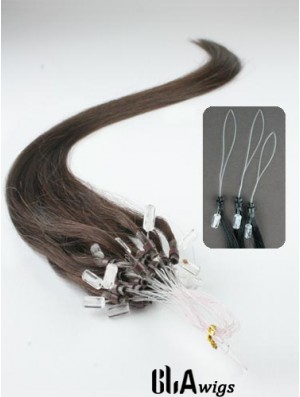 Exquisite Brown Straight Micro Loop Ring Hair Extensions