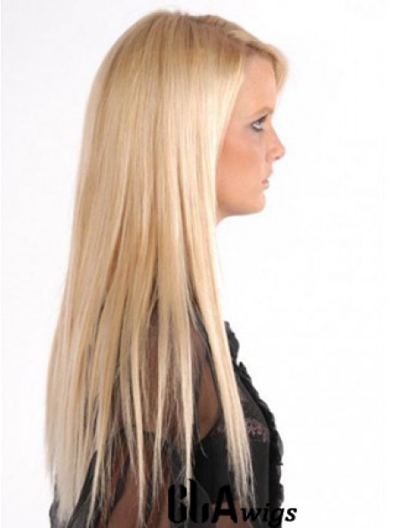 Popular Blonde Straight Remy Human Hair Clip In Hair Extensions