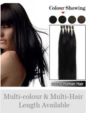 Black Straight Stick/I Tip Hair Extensions