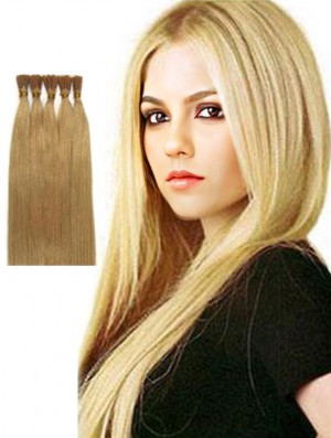 Blonde Straight Stick/I Tip Hair Extensions