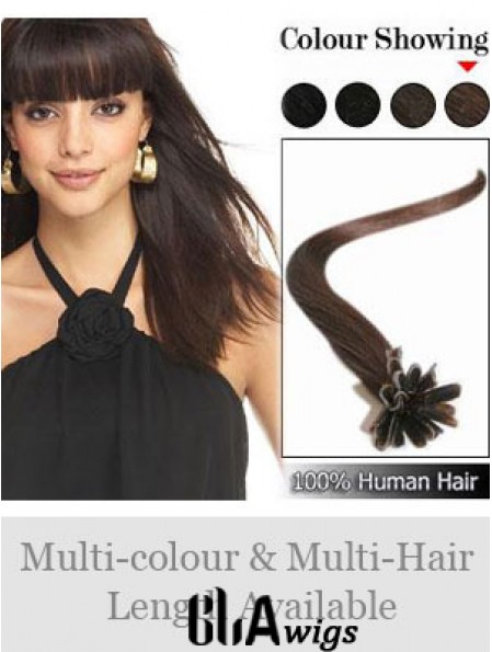 Brown Straight High Quality Nail/U Tip Hair Extensions