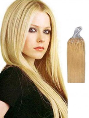 Sleek Blonde Straight Micro Loop Ring Hair Extensions