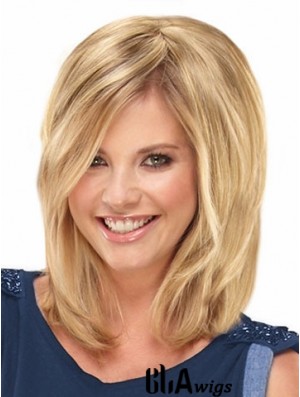 Natural Blonde Straight Remy Human Hair Clip In Hair Extensions