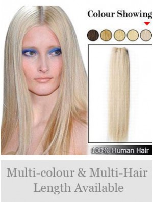 Straight Remy Human Hair Blonde Exquisite Weft Extensions