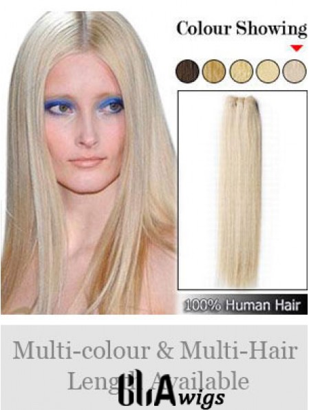 Straight Remy Human Hair Blonde Exquisite Weft Extensions
