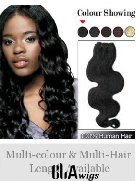 Wavy Remy Human Hair Black No-Fuss Weft Extensions