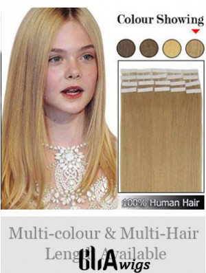 Blonde Straight Perfect Remy Human Hair Tape In Hair Extensions