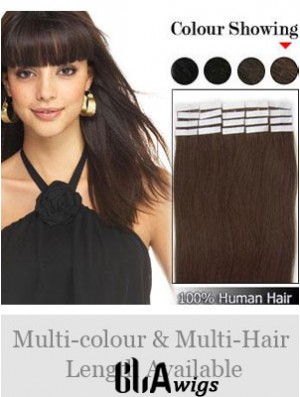 Brown Straight Great Remy Human Hair Tape In Hair Extensions