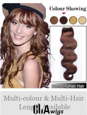 Wavy Remy Human Hair Auburn Cheap Weft Extensions