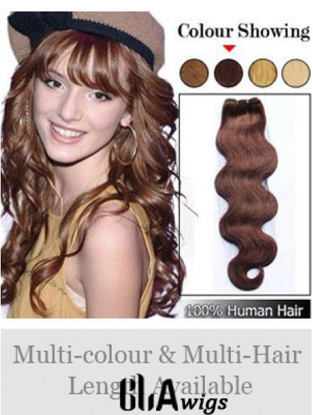 Wavy Remy Human Hair Auburn Cheap Weft Extensions