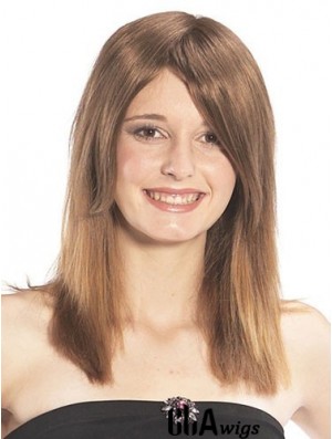 Sassy Straight Brown Long Human Hair Hairpieces