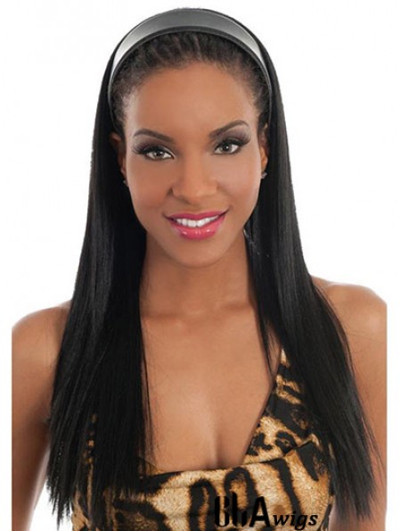 No-Fuss Black Synthetic Straight Hair Falls