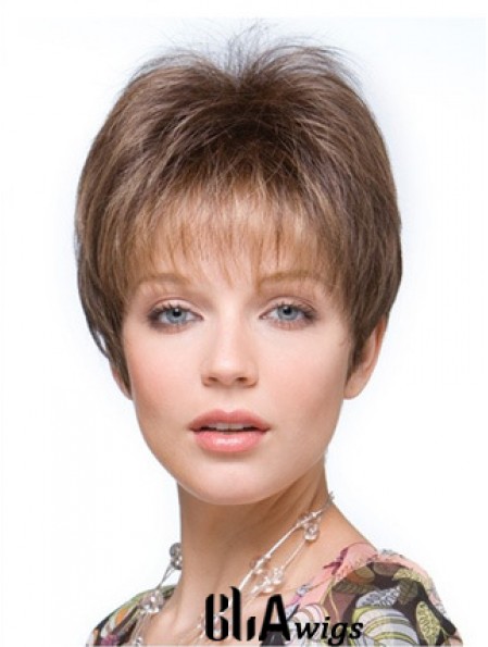 Falls Hairpieces Straight Style Brown Color Cropped Length