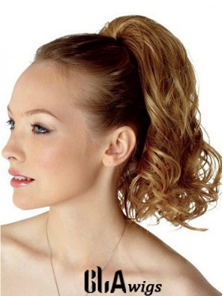 Top Brown Curly Synthetic Clip In Hairpieces