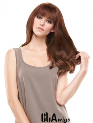 Modern Auburn Straight Remy Human Hair Clip In Hairpieces